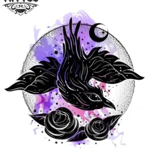 tatouage ephemere lune et oiseau design unique temporary tattoo