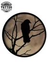 tatouage éphémère lune et oiseau poétique illustration tatouage éphémère lune et oiseau poétique illustration