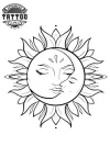 tatouage LUNE éphémère astrologique soleil couple romantique tatouage LUNE éphémère astrologique soleil couple romantique