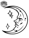 tatouage ephemere lune visage designs uniques