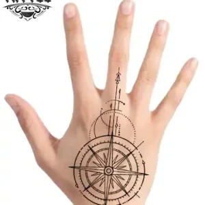 tatouage-main-ephemere-boussole-directionnelle tatouage-main-ephemere-boussole-directionnelle