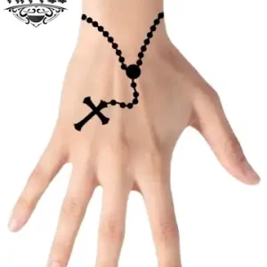 tatouage-ephemere-main-chapelet-croix-design-durable tatouage-ephemere-main-chapelet-croix-design-durable