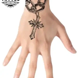 tatouage-main-ephemere-croix-design tatouage-main-ephemere-croix-design