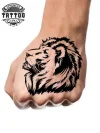tatouage-main-ephemere-homme-lion-realiste