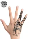 tatouage-main-ephemere-robot-moderne tatouage-main-ephemere-robot-moderne