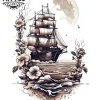 tatouage-manchette-ephemere-bateau-marin-realiste tatouage-manchette-ephemere-bateau-marin-realiste
