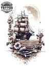 tatouage-manchette-ephemere-bateau-marin-realiste tatouage-manchette-ephemere-bateau-marin-realiste