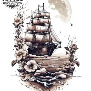 tatouage-manchette-ephemere-bateau-marin-realiste