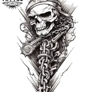 tatouage manchette biker ephemere style vintage pour hommes et femmes