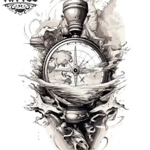 tatouage-manchette-ephemere-boussole-adventure-chic tatouage-manchette-ephemere-boussole-adventure-chic