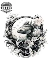tatouage manchette éphémère carpe koi design japonais tatouage manchette éphémère carpe koi design japonais
