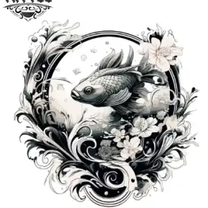 tatouage manchette éphémère carpe koi design japonais tatouage manchette éphémère carpe koi design japonais