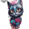 tatouage-manchette-chat-ephemere-bras-design-original-tendance tatouage-manchette-chat-ephemere-bras-design-original-tendance