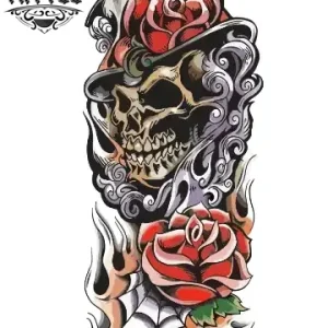 tatouage-manchette-ephemere-crane-realiste-unique
