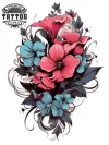 tatouage_manchette_ephemere_femme_motif_fleur_temporaire