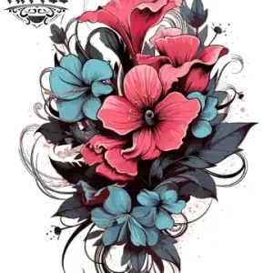 tatouage_manchette_ephemere_femme_motif_fleur_temporaire
