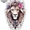 tatouage manchette ephemere femme lion majestueux