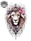 tatouage manchette ephemere femme lion majestueux