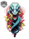 tatouage manchette femme serpent éphémère réaliste