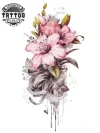 tatouage-manchette-ephemere-fleurs-elegantes tatouage-manchette-ephemere-fleurs-elegantes