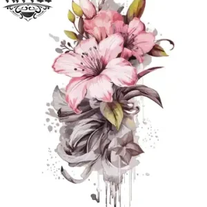 tatouage-manchette-ephemere-fleurs-elegantes tatouage-manchette-ephemere-fleurs-elegantes