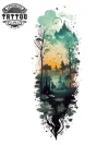 tatouage-manchette-ephemere-foret-mystique tatouage-manchette-ephemere-foret-mystique