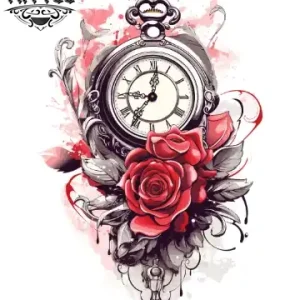 tatouage manchette ephemere homme design horloge vintage tatouage manchette ephemere homme design horloge vintage
