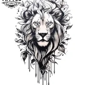 tatouage-manchette-ephemere-homme-lion-realiste-longue-duree