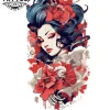 tatouage-manchette-ephemere-japonaise-femme tatouage-manchette-ephemere-japonaise-femme