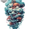 tatouage-manchette-ephemere-nuage-poignet tatouage-manchette-ephemere-nuage-poignet