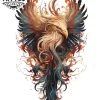 tatouage-manchette-ephemere-phoenix-realiste-waterproof