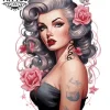 tatouage-manchette-ephemere-pin-up-vintage tatouage-manchette-ephemere-pin-up-vintage