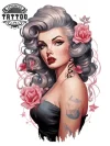 tatouage-manchette-ephemere-pin-up-vintage tatouage-manchette-ephemere-pin-up-vintage