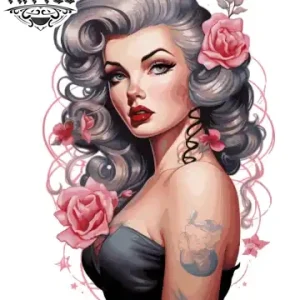 tatouage-manchette-ephemere-pin-up-vintage tatouage-manchette-ephemere-pin-up-vintage