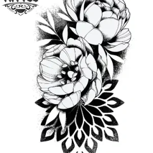 tatouage-manchette-ephemere-pivoine-realiste