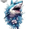tatouage-manchette-ephemere-requin-marin tatouage-manchette-ephemere-requin-marin