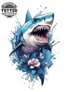 tatouage-manchette-ephemere-requin-marin tatouage-manchette-ephemere-requin-marin