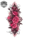 tatouage-manchette-ephemere-rose-femme tatouage-manchette-ephemere-rose-femme