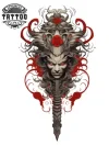 tatouage manchette éphémère samouraï design guerrier japonais tatouage manchette éphémère samouraï design guerrier japonais