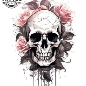 tatouage manchette ephemere tete de mort skull design durable tatouage manchette ephemere tete de mort skull design durable