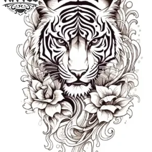 tatouage-manchette-tigre-sauvage-realiste-bras-tatouage-ephemere