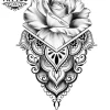 tatouage-mandala-ephemere-rose-design-unique tatouage-mandala-ephemere-rose-design-unique