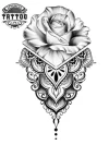 tatouage-mandala-ephemere-rose-design-unique tatouage-mandala-ephemere-rose-design-unique