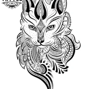 tatouage-ephemere-mandala-chat-design-unique tatouage-ephemere-mandala-chat-design-unique