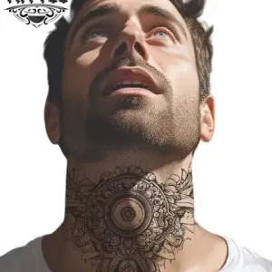 tatouage-ephemere-mandala-cou-homme-personnalise tatouage-ephemere-mandala-cou-homme-personnalise