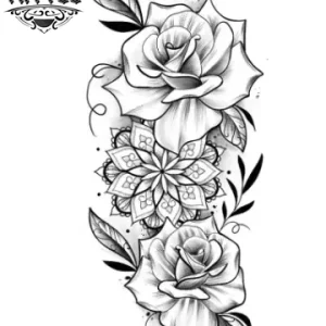 tatouage-ephemere-mandala-rose-design-unique tatouage-ephemere-mandala-rose-design-unique