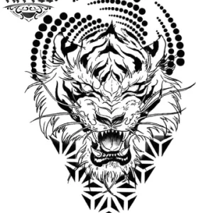 tatouage-ephemere-mandala-tigre-realiste-design-temporaire tatouage-ephemere-mandala-tigre-realiste-design-temporaire
