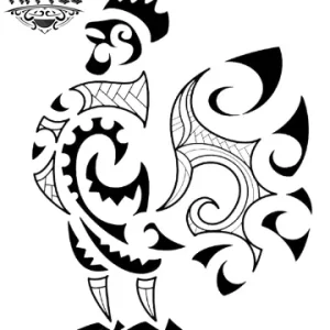 tatouage-ephemere-coq-maori-art-traditionnel-tatouage-maori