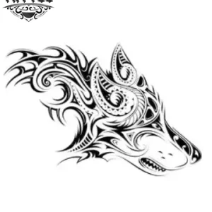 Tatouage éphémère maori loup tribal durable et artistique