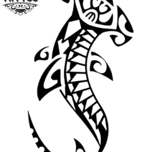 tatouage-maori-ephemere-requin-marteau-design-tribal tatouage-maori-ephemere-requin-marteau-design-tribal